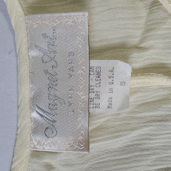 Vintage Magnet Art by Lynn Yang Yellow Embroidered Lace Maxi Dress Size Small - Picture 12 of 15